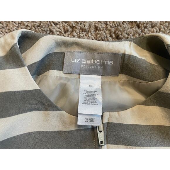 Liz Claiborne Collection Striped Zipper Blazer - Size 16*** - Picture 3 of 6